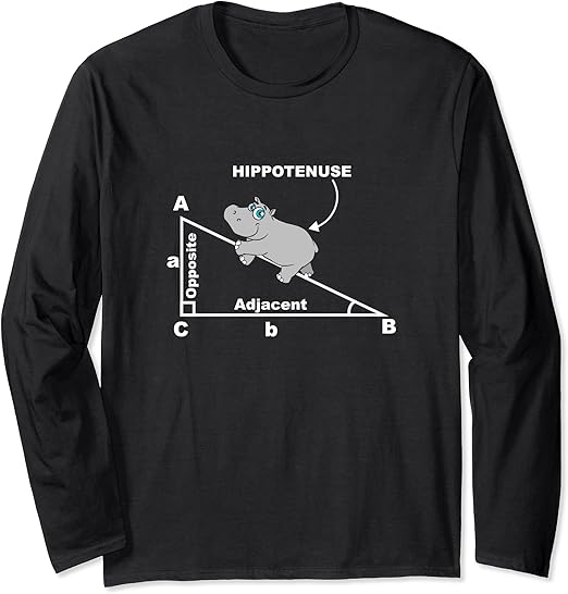 Hippotenuse Hypotenuse,Gift For Math and Geometry Geek Funny Long Sleeve TShirt Amazon.co.uk